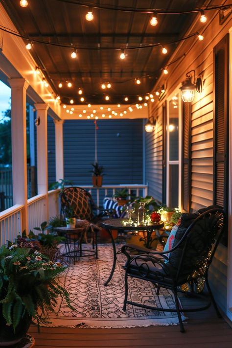 45 Small Front Porch Decor Ideas To Maximize Your Curb Appeal Small Closed In Porch Ideas, Townhouse Porch Ideas, Enclosed Porch Decorating, Tiny Front Porch Ideas, Small Patio Designs, Small Enclosed Porch, Small Back Porches, Small Front Porch Decor, Apartment Porch