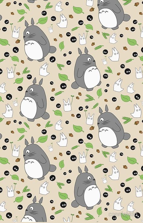 My Neighbour Totoro Pattern - Colour! Totoro Design, Totoro Pattern, Neighbour Totoro, Kawaii Cat Drawing, Iphone Wallpaper Texture, My Neighbour Totoro, Studio Ghibli Background, Studio Ghibli Characters, Ghibli Artwork