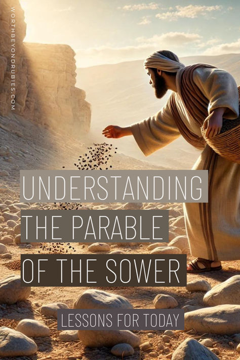 a man sowing seed Parable Of The Sower For Kids, Parable Of The Seeds, The Parable Of The Sower, Parable Of The Sower, Printable Bible Study, Bible Study Printables, Bible Images, Bible Illustrations, Biblical Teaching