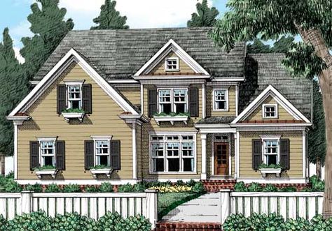 Prominence court (a) Plan from Frank Betz Associates Home Suburban, Vaulted Family Room, Frank Betz, Large Fireplace, Small Hall, Monster House Plans, Country Craftsman, Farmhouse Windows, Craftsman Home