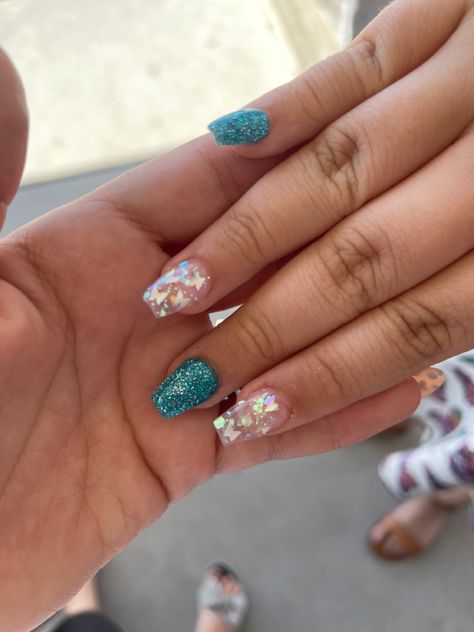 Short Acrylic Nails With Butterflies, Cute Short Acrylic Nails Butterfly, Short Blue Nails With Butterflies, Blue Butterfly Nails Short, Butterfly Confetti Nails, Butterfly Nail, Short Acrylic Nails, Blue Butterfly, Nice Shoes