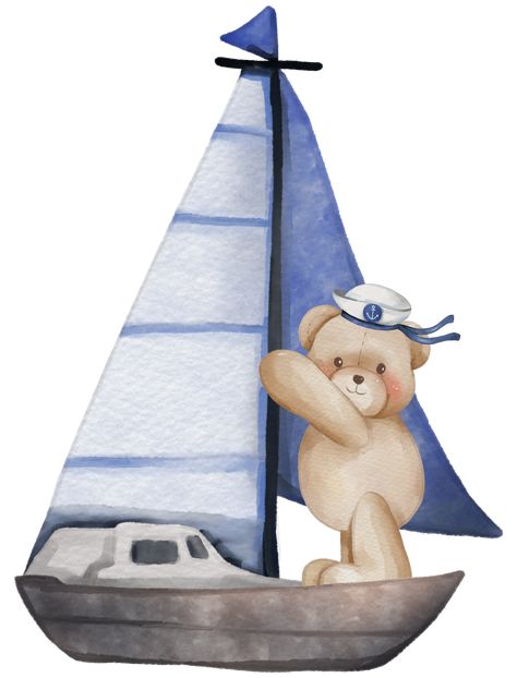 Teddy bear Sailor Nautical watercolor Teddy Bear Nursery Decor, Nautical Clipart, Sailor Baby, Teddy Bear Nursery, Diy Teddy Bear, Bear Nursery Decor, Bear Watercolor, Marine Theme, Bear Nursery