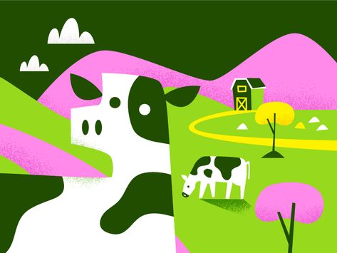 by Anna Hurley Happy Cow Illustration, Milk Cow Illustration, Cow Illustration Design, Cow Graphic Design, Milk Illustration, German Chocolate Bars, Farm Illustration, Cow Icon, Cow Graphic