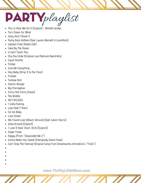 The Best Party Songs for Getting Guests on the Floor Birthday Party Songs Playlist, Songs To Play At A Party, Playlist For Party Song List, Birthday Music Playlist, Prom Songs Playlist, Songs For School Dance, Songs For Your Birthday, Sweet 16 Party Playlist Songs, Graduation Party Music Playlist