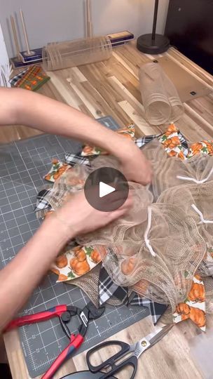 229K views · 4.1K reactions | Putting together a wreath using a new KIT! | By How I See It Blog, LLC | Check out how gorgeous and
classic and fun this traditional fall mesh wreath
is. Let's make it today using a kit that's available now in my
shop. You can see me going in here. I'm applying the stick
mounts that come with your kit to the back of the sign with
little bit of glue and I like to pipe around with some hot
glue on the back of those to make sure that they stay nice
and snug. Next I'm going to go through and I'm going to prep
my 14 inch wreath frame that comes with the kit with 12 pipe
cleaners that are also of course included. I'm going to
do on the inside ring and then I'm doing six on the outside
ring in the windows of each of those pipe cleaners. Then I'm
going to get my mesh Fall Mesh Wreath, Sunflower Wreath Diy, Fall Wreath Tutorial, Halloween Pumpkin Crafts, Fall Mesh Wreaths, Vbs Themes, Wreath Frame, Wreaths Ideas, Pumpkin Fall Decor