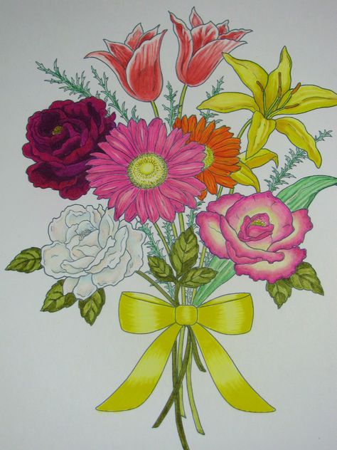 Faber-Castelle water color pencil, and Faber-Castelle colored pencil. Pencil Bouquet, Bouquet Drawing, Hulk Coloring Pages, Flower Bouquet Drawing, Simple Flower Drawing, Frozen Coloring Pages, Pencil Drawings Of Flowers, Tree Drawings Pencil, Coloring Contest