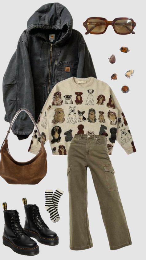 Artsy Outfit Winter, Artsy Clothing Aesthetic, Vintage Artsy Outfit, Artist Outfit Aesthetic, Artsy Outfit Aesthetic, Artsy Outfit Ideas, Styles Clothes, Edgy Girls, Artsy Outfit