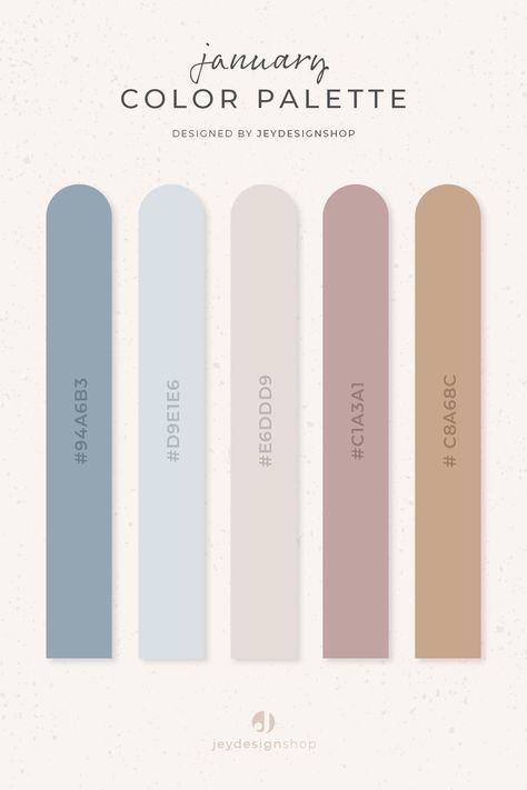 A winter vibe color palette to use on your planner spreads for the month of January. Planner Color Schemes, Colors Of The Months, Digital Planner Colour Palette, Digital Planner Color Palette, January Color Palette 2024, January Colour Palette, Winter Colour Pallete, Colour Palette Winter, Winter Color Palate