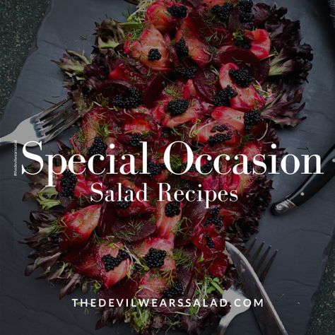 A great collection of special occasion salad recipes perfect for all festive gatherings, celebrations and parties. Easy to follow special occasion salad recipes #saladrecipes #salads #specialoccasionrecipes #specialoccasionsalads #specialoccasionsidedish #saladsforfestiveparties #festivesidesalads #festivesidedish Luxury Salad Recipes, Salad Recipes Fancy, Fancy Dinner Salad, Pretty Salads Presentation, Gourmet Side Salad, Fancy Salads Recipes, Valentine Salad Recipes, Fancy Side Salad, Elegant Salads Dinner Parties