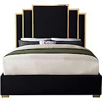 Check this out! Contemporary King Bed, Black Velvet Bed, Velvet King Bed, Velvet Queen Bed, Black King Bed, Contemporary Platform Bed, Gold Bed, Velvet Upholstered Bed, Rectangle Design