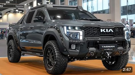 Kia Tasman Pick Up Truck Tactical Pickup Truck, Pick Up Truck Concept, Cyberpunk Pickup Truck, Sci Fi Armored Truck, Police Pickup Truck, American Pickup Trucks, Truck Caps, Reliable Cars, Suv Trucks