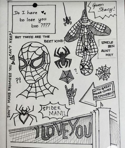 Spiderman Sketches, Image Dbz, Spiderman Drawing, Spiderman Art Sketch, Hand Doodles, Marvel Drawings, Meaningful Drawings, Sweet Revenge, Easy Doodles Drawings