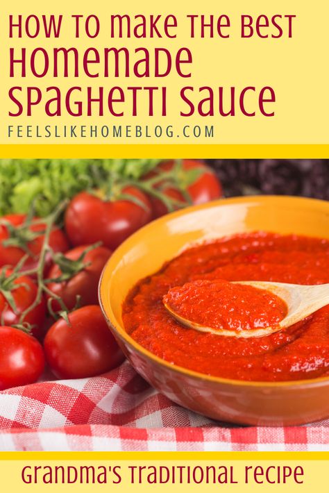 Best Homemade Spaghetti, Easy Spaghetti Sauce, Spaghetti Sauce From Scratch, Best Homemade Spaghetti Sauce, Italian Spaghetti Sauce, Best Spaghetti Sauce, Homemade Spaghetti Sauce Recipe, Canned Spaghetti Sauce, Best Spaghetti