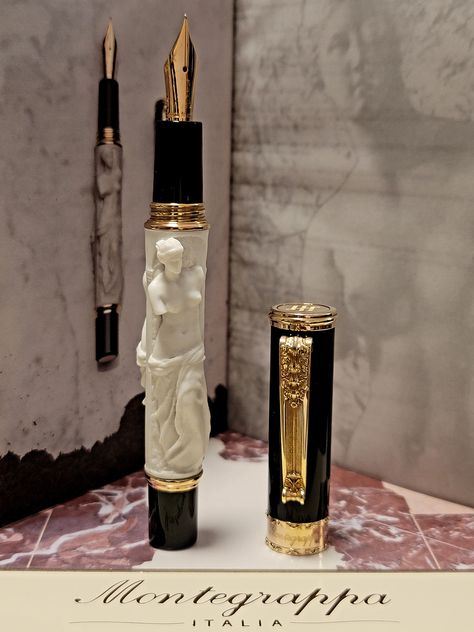 Pendrive Sketch, Aesthetic Fountain Pen, Fountain Pen Aesthetic, Pretty Fountain Pen, Pearl Aesthetic, Expensive Pens, Stationery Obsession, Fancy Pens, Luxury Fountain Pen