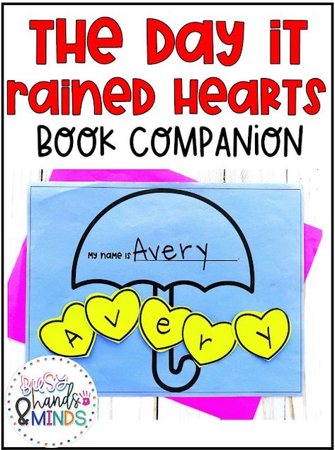 The Day It Rained Hearts Preschool Book Companion The Day It Rained Hearts Craft, Day It Rained Hearts Craft, Heart Crafts Preschool, Hearts Preschool, The Day It Rained Hearts, Circle Time Games, Clothes Study, Valentines 2024, Valentines Letter