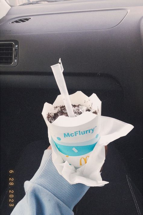 Mcdonald’s Mcflurry, Mc Flurry Mcdonald's, Mcflurry Aesthetic, Mcdonalds Mcflurry, Mc Chicken, Mc Flurry, Fake Gifts, Starbucks Merchandise, Mcdonalds Fries