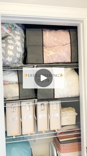 34K views · 10K reactions | Comment “organize” and I’ll DM you the link for the organizers I used in our linen closet!  Decluttered part of our linen closet. The first time I decluttered this closet last year, I used open baskets for sheets and just had comforters folded on the shelves, but I realized that I don’t actually love that. I wanted something to keep it a little more organized. I really like the sheet organizers and the bags to hold comforters.   Can someone tell me why folding fitted sheets is the hardest thing ever? I literally just cannot fold them well. The nice thing with these organizers is I don’t think they really have to be folded perfectly- they still fit in just fine doing the best I can so I’m happy about that.  I decluttered a handful of blankets and a few sets of sh Organize Linen Closet, Small Linen Closet Organization, Small Linen Closets, Folding Fitted Sheets, Organizing Linens, Linen Bed Sheets, Tell Me Why, Linen Closet Organization, More Organized