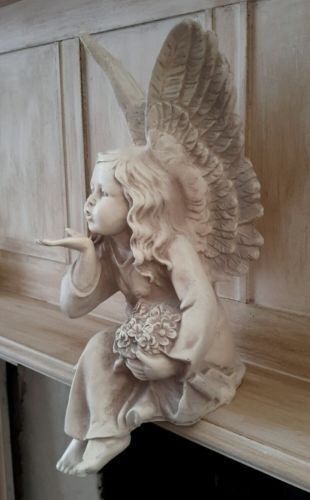 Follow @godsangelsonearth and get more of the good stuff by joining Tumblr today. Dive in! Sitting Fairy, Angel Garden Statues, Decorative Ornaments, Statue Tattoo, Fairy Statues, Statue Art, Angel Sculpture, Figure Statue, Garden Angels