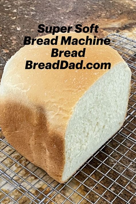 Soft bread machine bread on wire cooling rack 2 Lb Bread Machine Recipes Easy, Express Bake Bread Machine Recipes, Breadmaker Cheese Bread, Soft White Sandwich Bread Machine Recipe, White Westinghouse Bread Machine Recipes, Amish White Bread Machine, Sweet White Bread Machine Recipes, Super Soft Bread Machine Bread, Bread Machine Soft White Bread