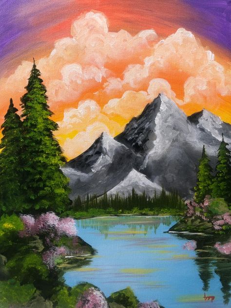 Summer is coming! A chance for you to paint this beautiful scenery inspired by Californian Ntl Park Watercolor Negative Painting, Artsy Painting, Easy Landscape Paintings, Sky Art Painting, Corporate Team Building, Color Drawing Art, Scenery Paintings, Easy Canvas Art, Canvas Drawings