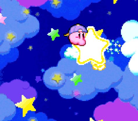 Kirby Gif, Cute Kirby, Cute Gifs, Gif Art, Clouds In The Sky, 8bit Art, Kirby Art, Banner Gif, Cute Gif