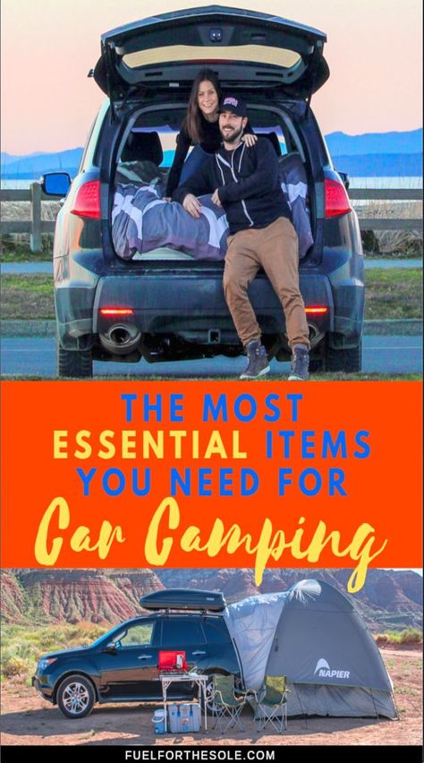 Camping Out Of Car, Camp In Your Car, Best Car Camping Gear, Camping In Your Suv, How To Camp In Your Car, Camping Suv Ideas, Small Suv Camping, Camp In Car, Car Camper Ideas