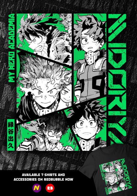 My Hero Academia manga panel series by Respestyle Magazine Cover Ideas, Chibi Marvel, Tshirt Printing Design, Tshirt Design Inspiration, Anime Tshirt, Anime Tees, Shirt Illustration, Shirt Design Inspiration, Gothic Anime