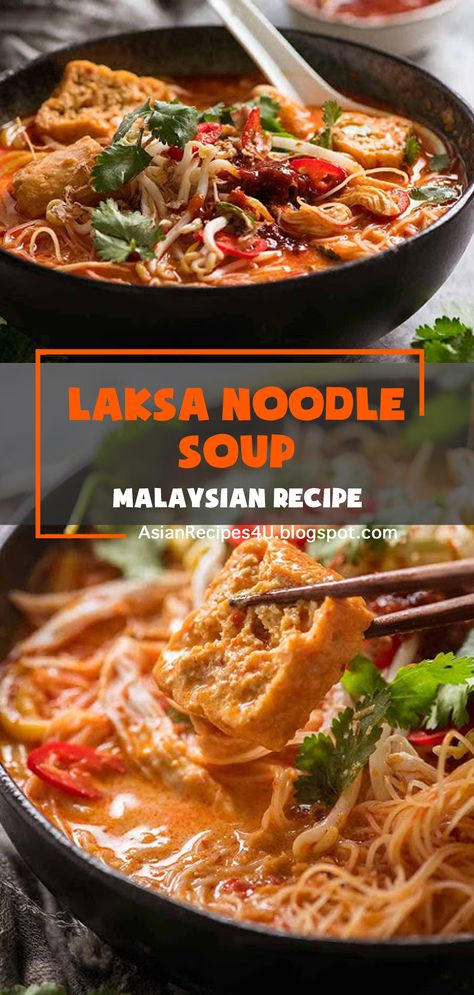 Laksa – the iconic Malaysian spicy coconut noodle soup! An incredibly rich, fragrant, complex flavoured broth loaded with all the essential classic Laksa toppings. This is an easy Laksa recipe because it’s made with a store bought Laksa paste which is spruced up to make a restaurant quality Laksa. #Malaysian #Recipes #Laksa #Noodle Malaysian Laksa Recipe, Easy Laksa Recipe, Laska Soup Recipe, Beef Laksa, Chicken Laksa Recipe, Laksa Soup Recipe, Laksa Paste Recipe, Spicy Ramen Soup, Laksa Singapore