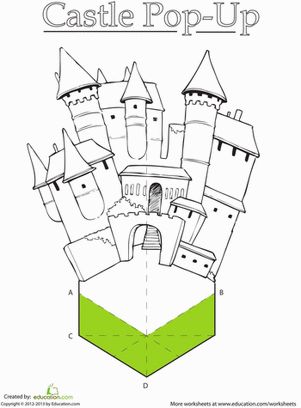 Little knights in shining armor and warrior princesses can bring imagination to life with a fun paper castle. Pop Up Book Printable, Free Pop Up Card Templates, Pop Up Template Free Printable, Pop Up Book Template Free Printable, Paper Castle Template, Pop Up Template, Pop Up Craft, Pop Up Diy, Arte Pop Up