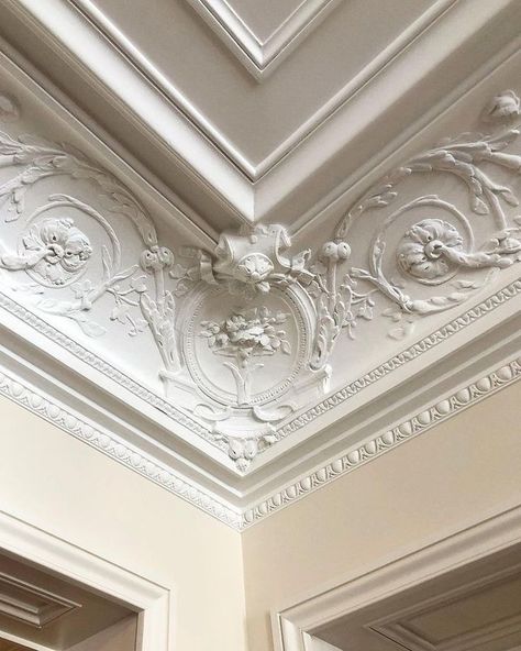 Ceiling Moulding, Apartment Themes, Stucco Ceiling, Molding Ceiling, Idea For Home, Decorative Elements, Architectural Elements, New Apartment, Coffee House