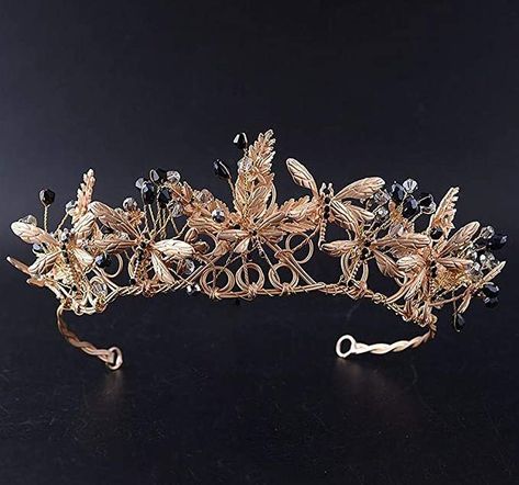 Theatre Party, Tiara Hair, Beaded Veils, Rhinestone Headpiece, Crown Gold, Gold Headpiece, Hair Crown, Tiara Hairstyles, Crown Hairstyles