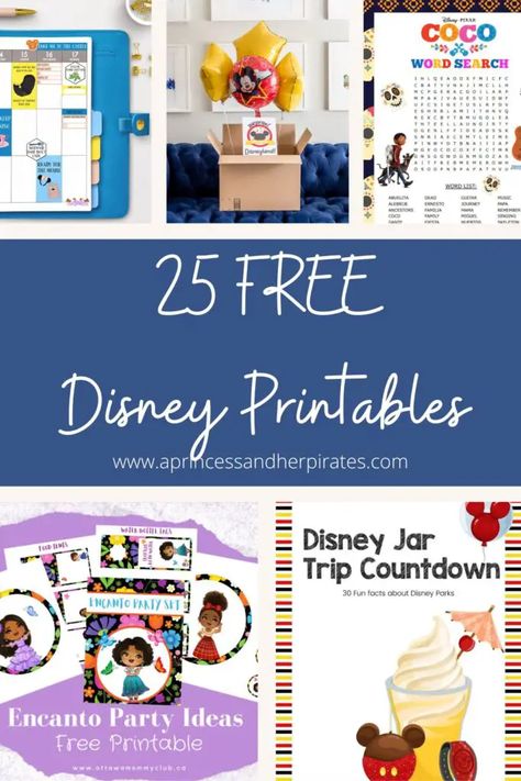 25 FREE Disney Printables #disneyprintables #freeprintables Disney Planner Printables Free, Trip Countdown, Disney Printables Free, Disney Planner, Disney Sign, Disney Cast Member, Disney Free, Disney Printables, Kit Ideas