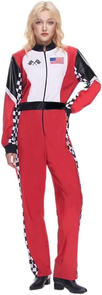 Amazon.com: EraSpooky Women's Roxy Race Car Driver Costume Adult Halloween Racer Outfits : Clothing, Shoes & Jewelry Race Car Driver Costume, Race Car Driver, Car Driver, Car And Driver, Adult Costumes, Race Car, Costumes For Women, Halloween Outfits, Roxy