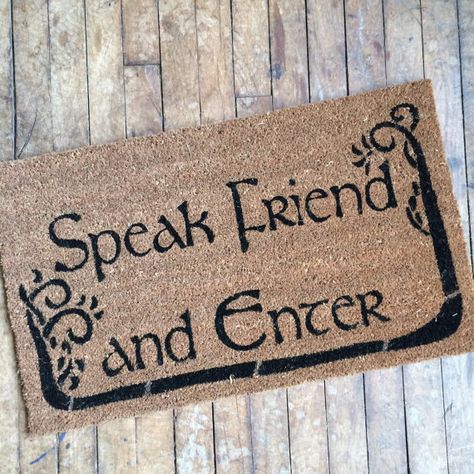 Speak Friend And Enter, Jrr Tolkien Quotes, Nerd Home, Berkeley Springs Wv, Tolkien Quotes, Door Mat Diy, New House Gift, Nerdy Gifts, Nerd Gifts