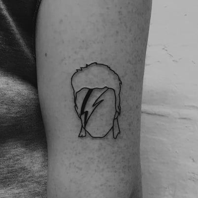 Simple David Bowie Tattoo, David Bowie Tatoos, David Bowie Inspired Tattoos, Bowie Tattoo Ideas, David Bowie Tattoo Ideas, Ziggy Stardust Tattoo, Rockstar Tattoo, David Bowie Tattoo, Bolt Tattoo