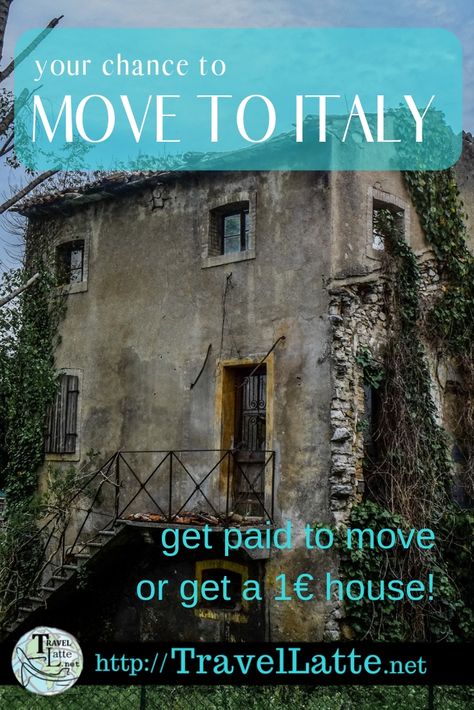 Five Villages that Want You to Move to Italy - and you could get paid to move, or get a house for one Euro!    #Italy #Expat #OneEuroHouses #MovingtoItaly #MovetoItaly #travel #1EuroHouses #1EuroHomes #Case1Euro 1 Euro House Italy, Working In Italy, How To Move To Italy, Moving To Italy From Us, Library Speakeasy, Travel Manifestation, Italy Living, Europe Adventure, Retire Abroad