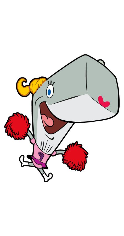 Pearl Krabs from SpongeBob Squarepants cartoon series in a SpongeBob Pearl Krabs as Cheerleader Sticker.. Pearl From Spongebob, Cheerleader Sticker, Pearl Spongebob, Pearl Krabs, Spongebob Stickers, Spongebob Squarepants Cartoons, Spongebob Characters, Minion Stickers, Friendship Wallpaper