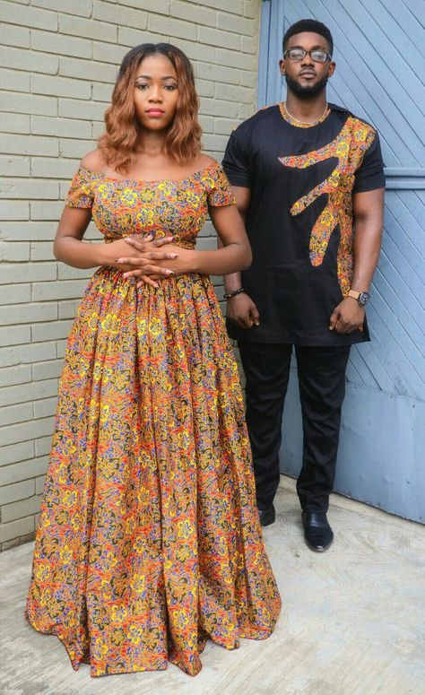 A deux Couples African Outfits, African Wedding Attire, Long African Dresses, African Dresses Men, African Dresses Modern, Afrikaanse Mode, African Fashion Ankara, African Fashion Modern, African Fashion Women Clothing