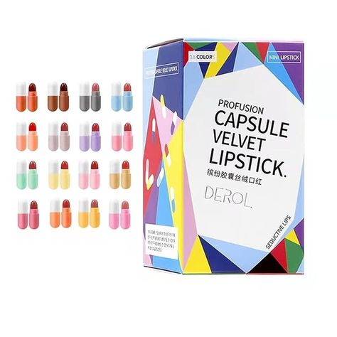 Amazon.com : LLWEIMIXW 16 Colors Mini Capsule Lipstick Set Matte Lipstick Set Mini Matte Lipstick Lip Capsules Smooth Long Lasting Waterproof Lipsticks Makeup Set : Beauty & Personal Care Matte Lipstick Set, Waterproof Lipstick, Lipstick Set, Lipstick Makeup, Makeup Set, Lipstick Lip, Matte Lipstick, Lipsticks, Beauty And Personal Care