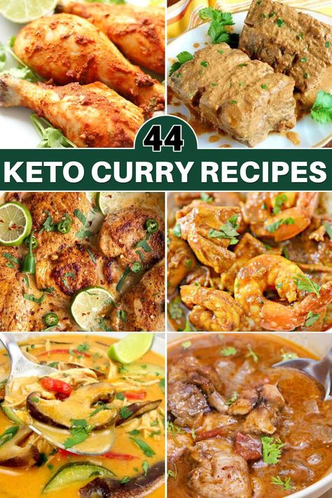 44 Best Keto Curry Recipes - Is Curry Keto #keto #curryketo #ketorecipes #curryrecipes #dinnerrecipes https://parade.com/1309280/lisamarcaurele-2/keto-curry-recipes/ Keto Thai Curry, Easy Coconut Chicken, Indian Vegetable Curry, Low Carb Curry, Keto Curry, Thai Curry Recipes, Keto Shrimp, Shrimp Curry, Pork Curry