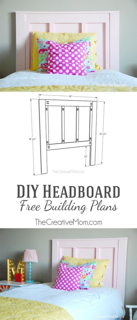 DIY Twin Headboard - Free Building Plans! Beadboard Headboard, Girls Headboard, Twin Bed Headboard, Free Building Plans, Bedroom Furniture Makeover, Twin Headboard, Kids Headboard, Diy Headboards, Diy Headboard