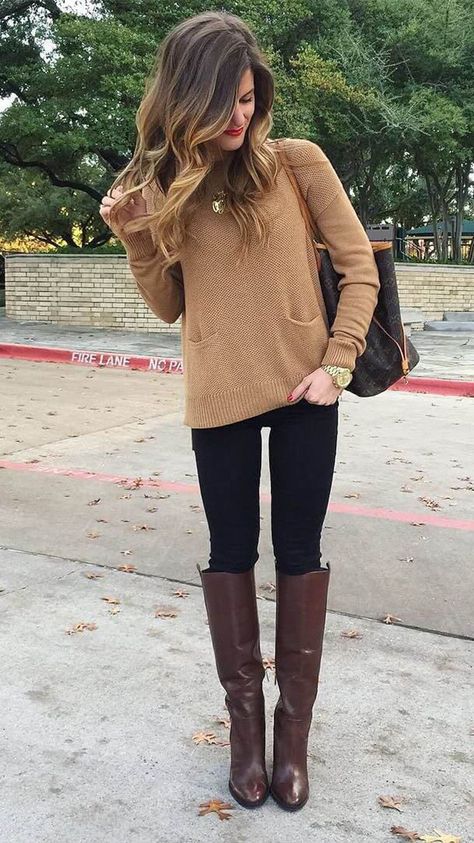 Brown Boat Shoes Women Outfit, Fall Legging Outfits Casual, Brown Knee High Boots, Jeans Outfit Casual, Boating Outfit, Boot Shoes, Fall Jeans, Legging Outfits, Outfit Jeans