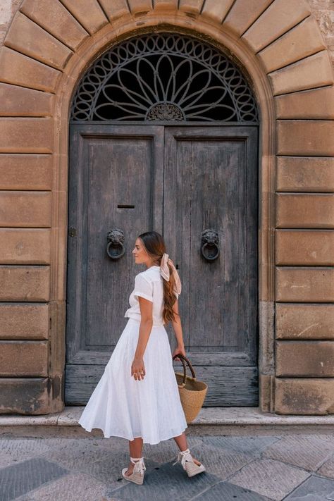 Tuscany Italy Outfits, Julia Berolzheimer, Our Anniversary, Italy Outfits, Gal Meets Glam, Trendy Swimwear, Anthropologie Skirt, Tuscany Italy, Modest Dresses