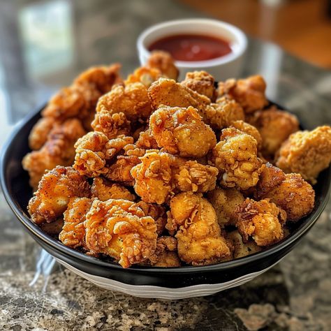 Homemade Popcorn Chicken Recipe - Good For Recipes Recipe Using Popcorn Chicken, Popcorn Chicken Recipe Baked, Easy Popcorn Chicken, Crispy Popcorn Chicken, Crispy Popcorn Chicken Recipe, Popcorn Chicken Recipe, Homemade Popcorn, Chicken Appetizers, Lunch Appetizers