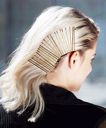 Bobby Pin Hairstyles: Side Swept Side Bobby Pin Hairstyles, Side Part With Bobby Pins, One Side Pinned Back Hair Bobby Pins, Statement Bobby Pin Hairstyles, Hairstyles Side Swept, Decorative Bobby Pins In Hair, Hairstyles High, Pin Hairstyles, High Fashion Hair