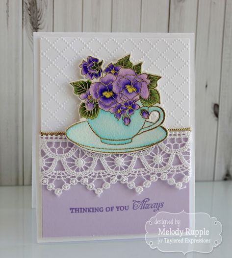 Thinking of You Always Stampinup Teacup Cards, Handmade Cards Ideas Creative Cardmaking, Flowers In A Teacup, Teapot Cards, Teacup Cards, Tea Cup Card, Teacup Flowers, Coffee Cards, Taylored Expressions