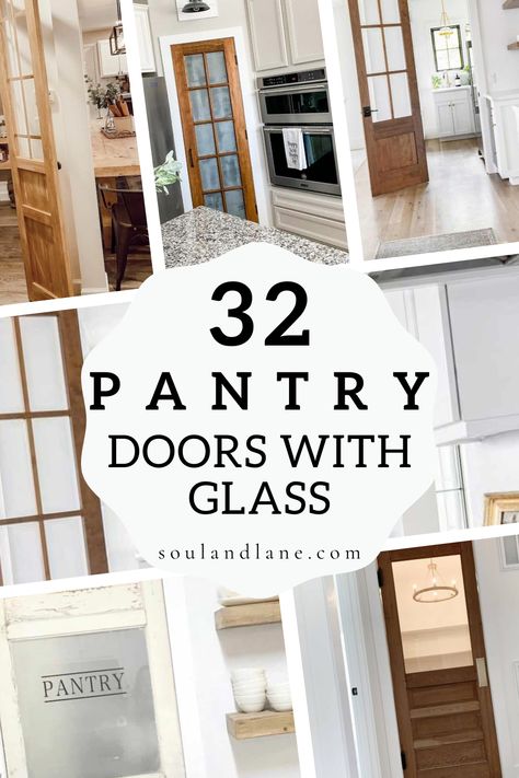 Turn your pantry into a stylish showcase with doors that feature glass panels. This design choice is not just about aesthetics; it's a practical way to keep an eye on your supplies and inspire your next culinary adventure. Explore our collection of pantry door ideas, from classic to contemporary, and see how adding a glass element can illuminate and enlarge your space. Whether you prefer a minimalist look or something more ornate, these doors are the perfect blend of form and function. Wood Door For Pantry, Cute Pantry Door Ideas, 6 Lite Pantry Door, Interior Door Colors Modern Farmhouse Pantry, Pantry Door Design Ideas, Split Pantry Door, Pantry French Door Ideas, Pocket Doors Pantry, Single Door Pantry