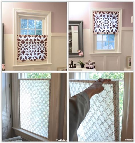 How To Make Moveable Privacy Window Screens ... the idea of a window privacy screen that can easily be removed or moved up & down ................... #DIY #window #curtain #privacyscreen #moveable #fabric #glue #wood #privacy #decor #crafts Window Privacy Screen, Bathroom Window Treatments, Diy Window Treatments, Dekor Diy, Kitchen Window Treatments, Window Privacy, Design Room, Bathroom Windows, Diy Window