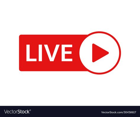 Logo Play, Live Icon, Play Button, Symbol Logo, Video News, Live Stream, Social Media Template, Vector Logo, White Background