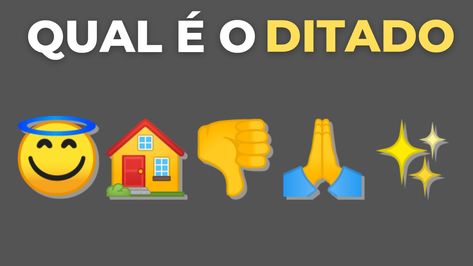 Adivinhe o ditado pelo emoji/desafio do emoji Você conhece os ditados populares? Mostre o seu conhecimento sobre os ditados populares nesse vídeo,você terá que adivinhar o ditado popular pelo emoji. Participe do desafio do emoji ☺️ Gaming Logos, ? Logo, Art, Logos